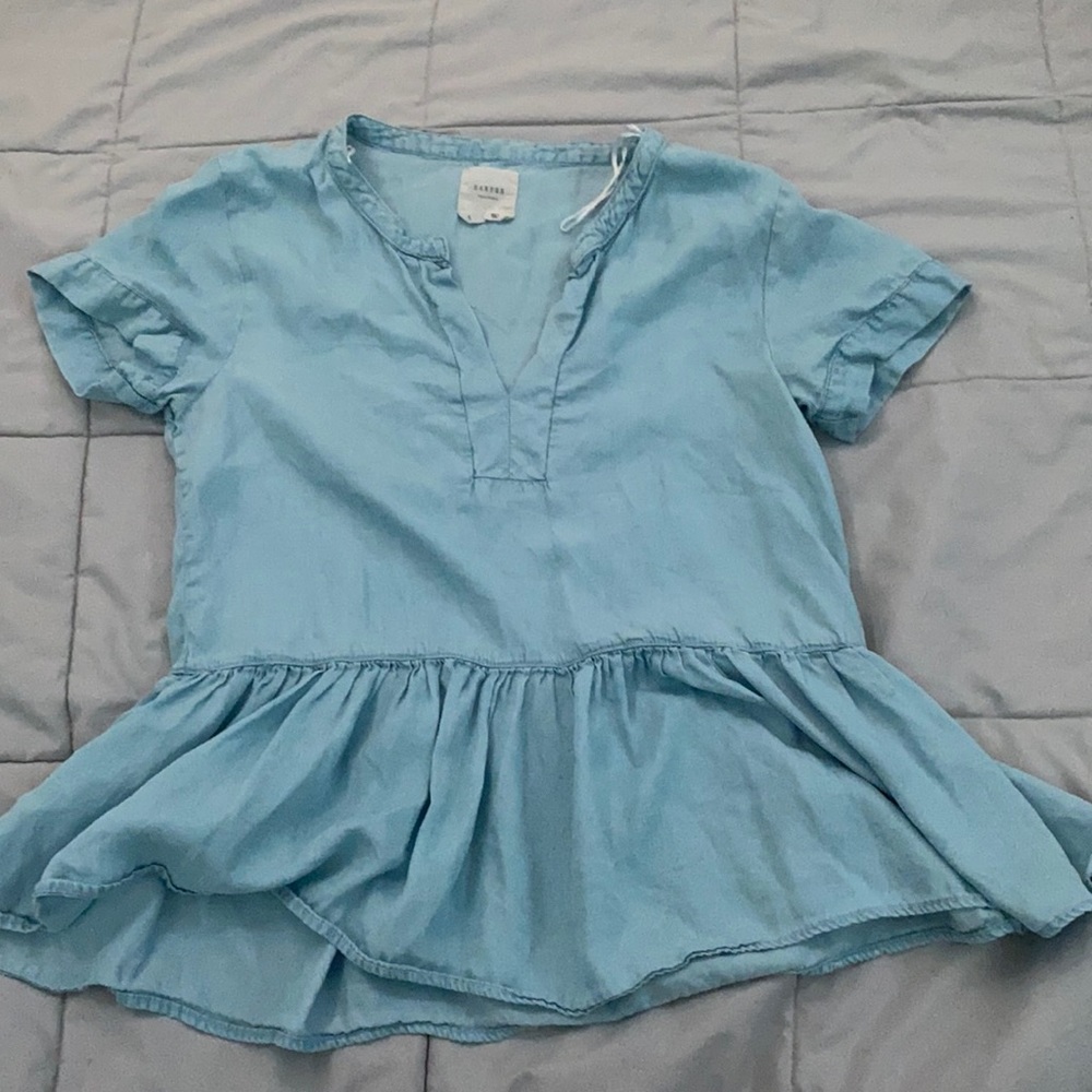 blue baby doll top